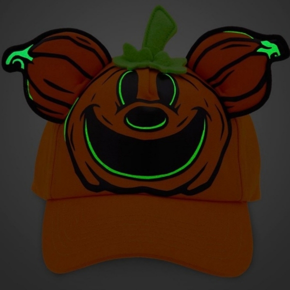 Disney Mickey Mouse GLOWS IN THE DARK Pumpkin Patch Hat - Picture 3 of 8